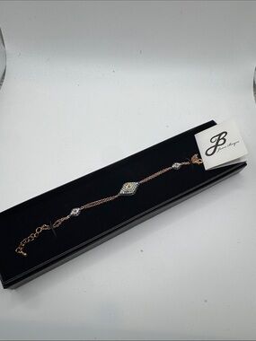 Joan Boyce Rose Gold Crystal Link Bracelet